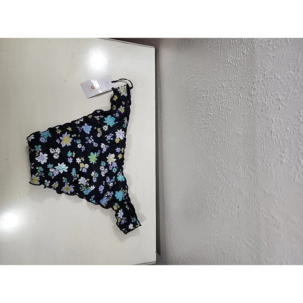 Shade & Shore Floral Ruffled Bikini Bottom Size 8-10 NWT